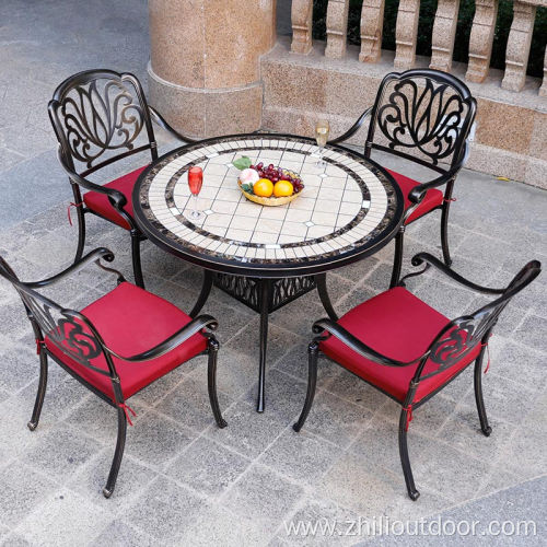 Waterproof Balcony Chair Set Cast Aluminum Outdoor Furniture